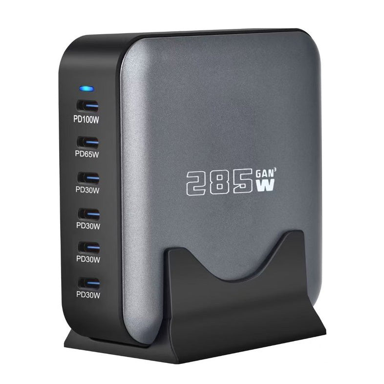 USB C Bureaulader met 6 USB C snellaad poorten 285W