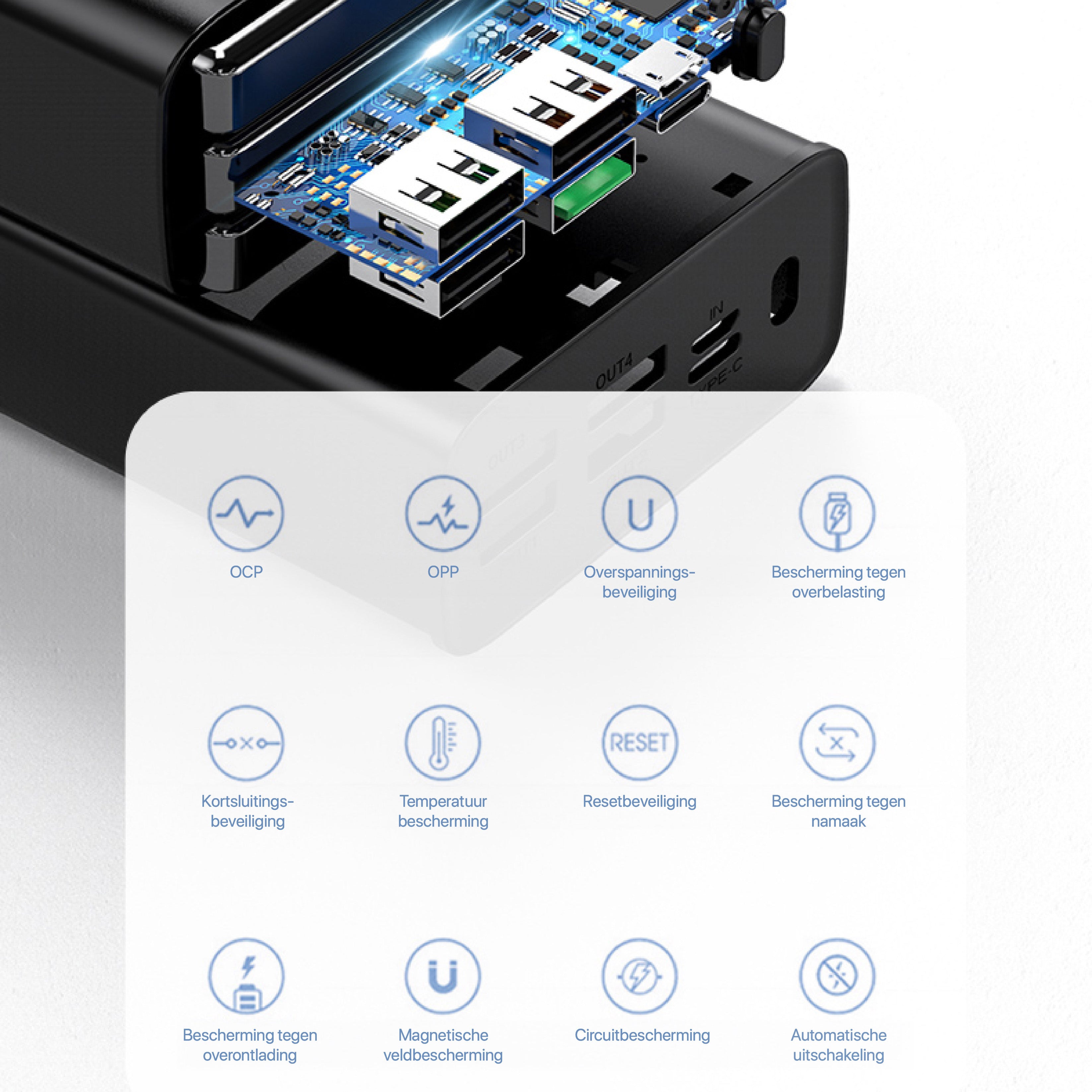 30000 mah powerbank met bescherming tegen overladen - geschikt voor apple iphone