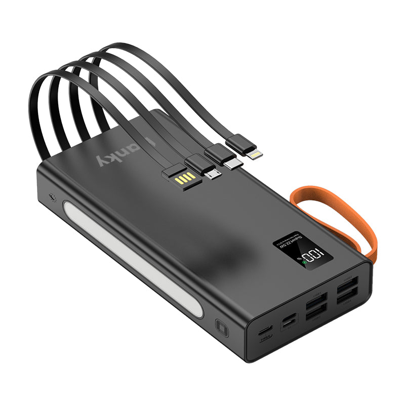 30000 mah powerbank snelladen met ingebouwde kabels - geschikt voor snelladen