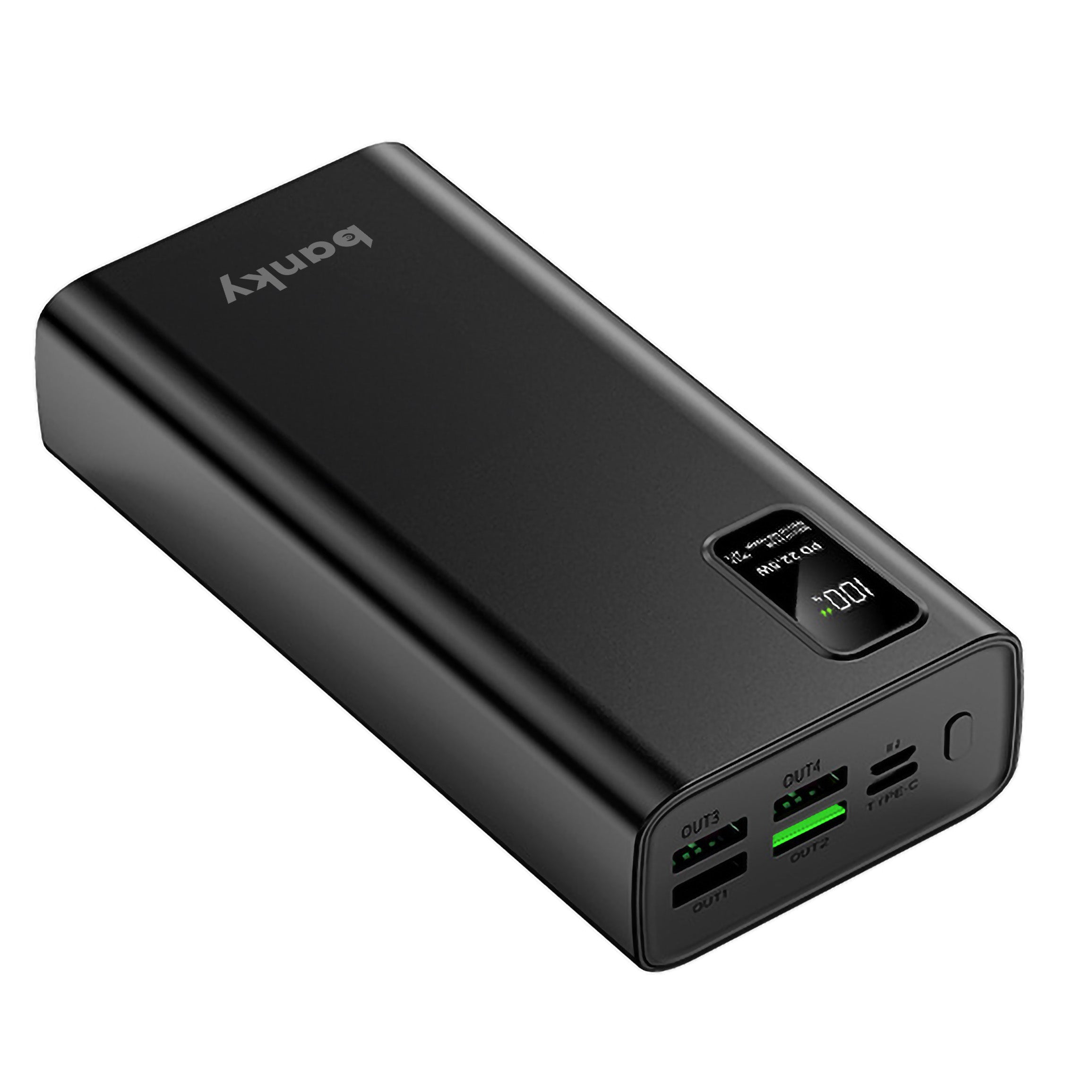 Banky powerbank 30.000mAh 22,5W in het zwart, snellader voor onderweg en noodpakket