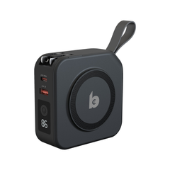 Banky travel powerbank 5 in 1 10.000 mAh 22,5W met wereldstekker, magnetisch draadloos laadvlak en display