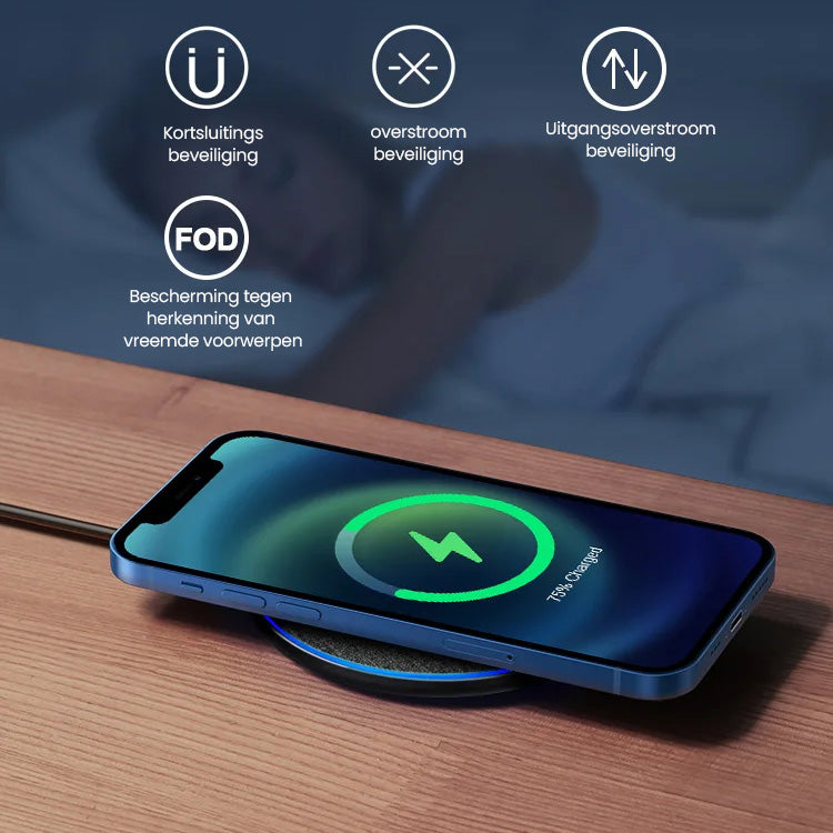 draadloze 15W oplader met bescherming tegen overladen