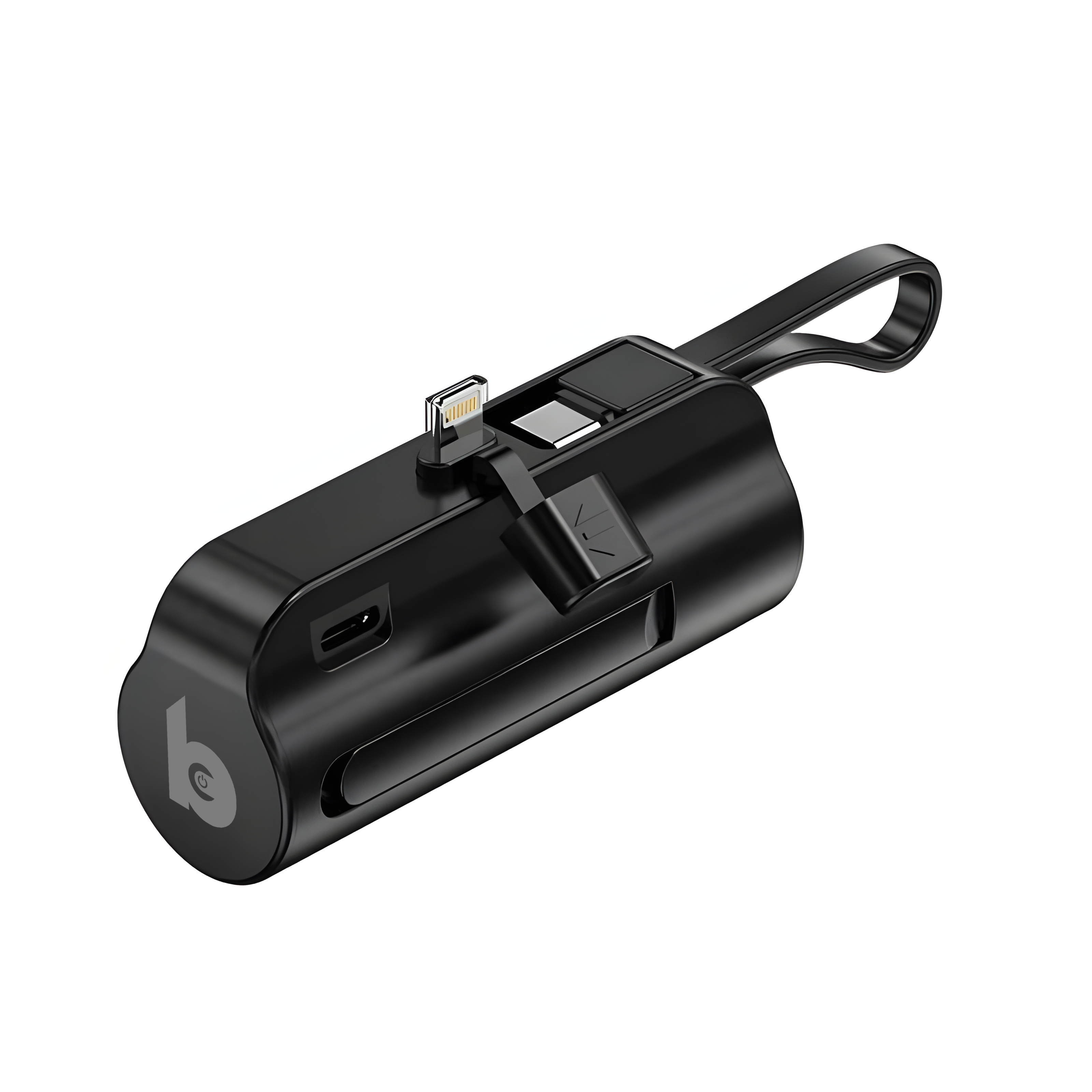 Mini powerbank 5000 mAh met lightning + usb c poort - geschikt als noodpakket