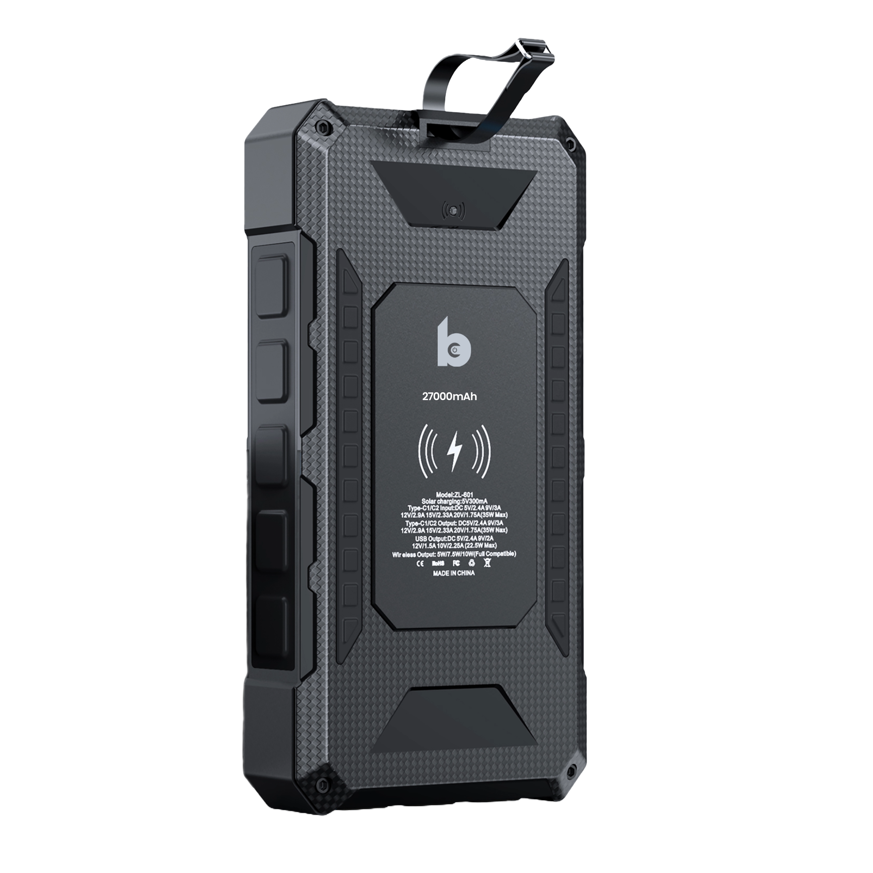 solar powerbank 27000 mah met draadloos opladen en zonladen - geschikt als noodpakket