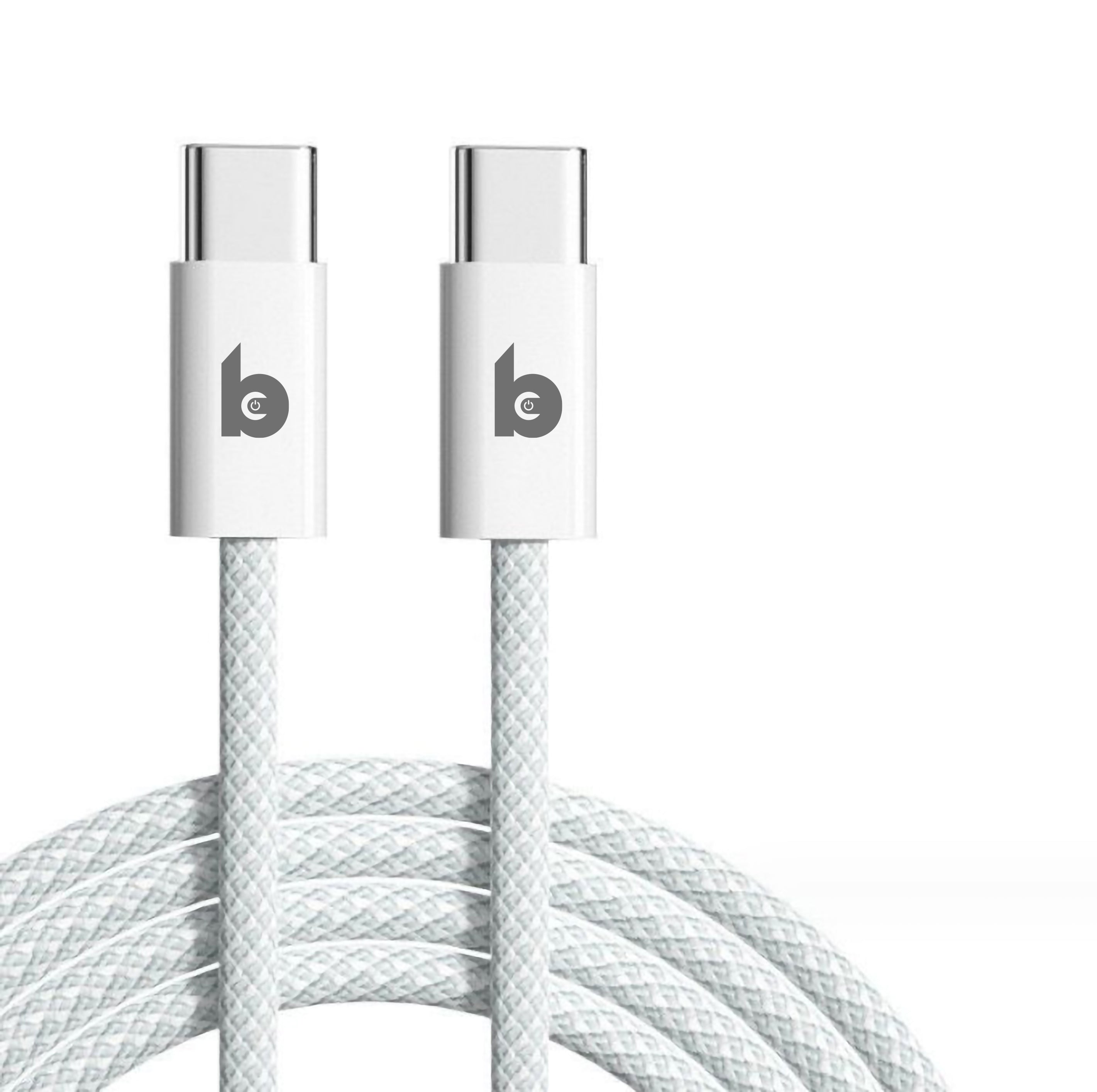 USB C snellaadkabel 140 watt nylon wit