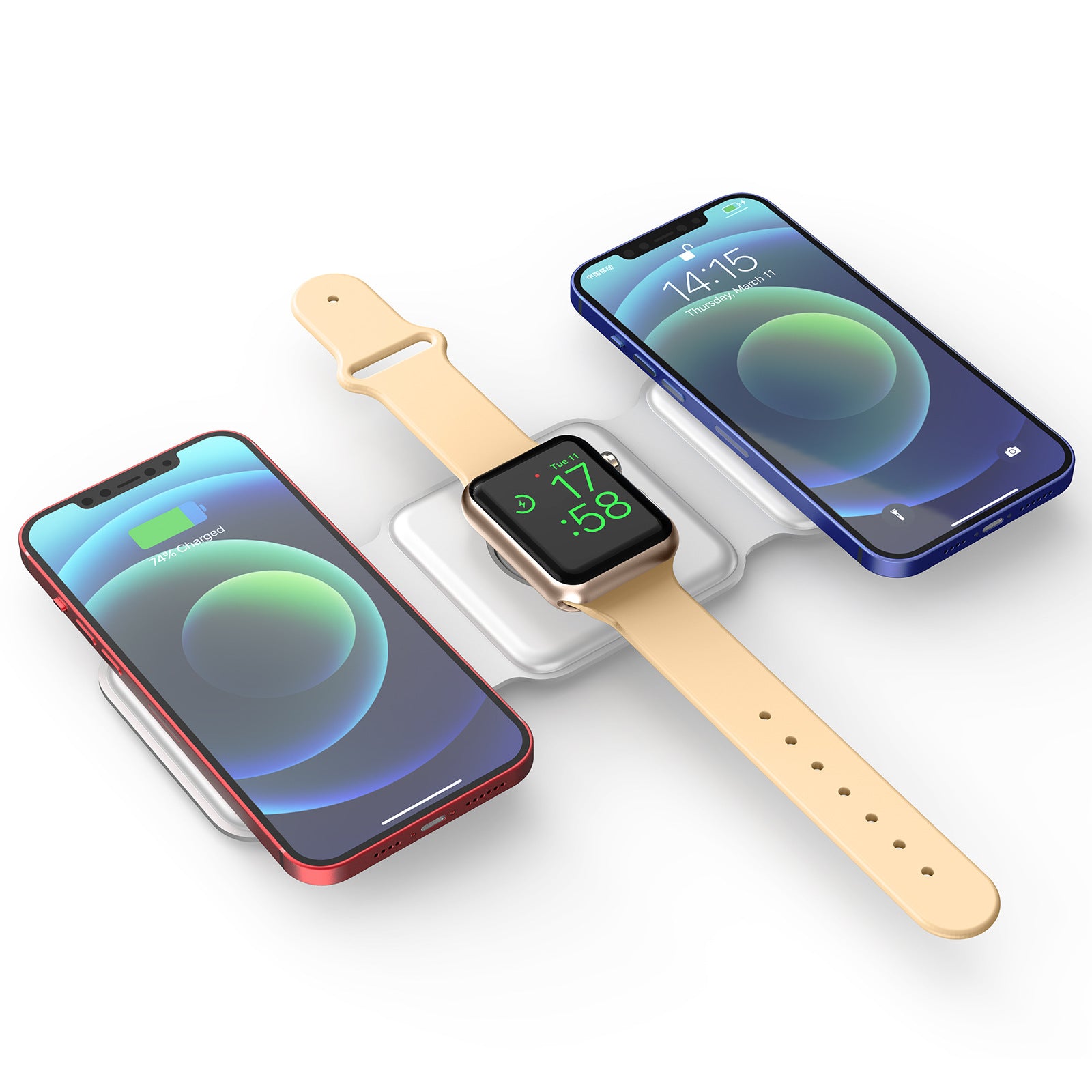 Banky 3-in-1 draadloze MagSafe oplader voor iPhone, Apple Watch en AirPods