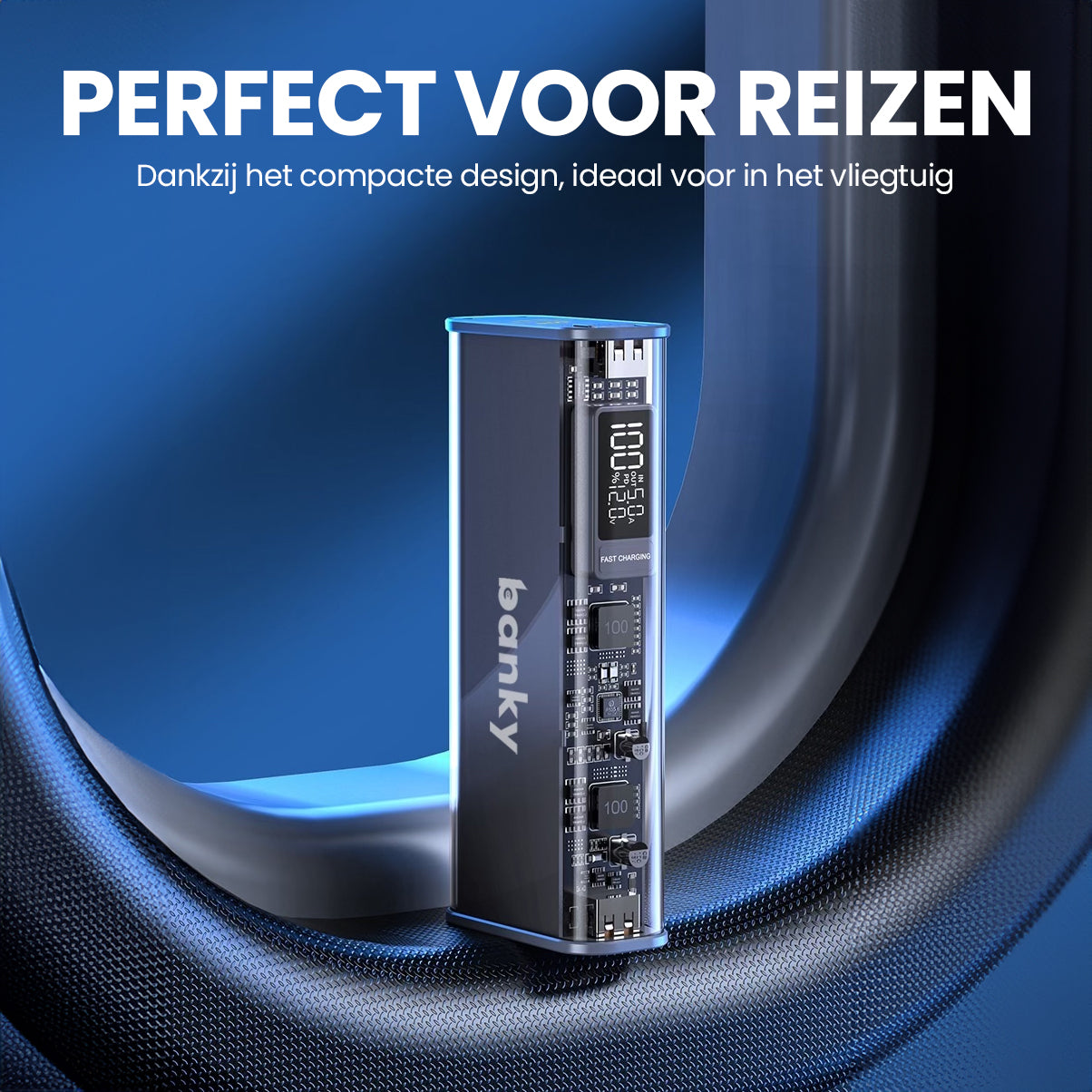 Banky laptop powerbank 20.000mAh 100W, mag mee in het vliegtuig