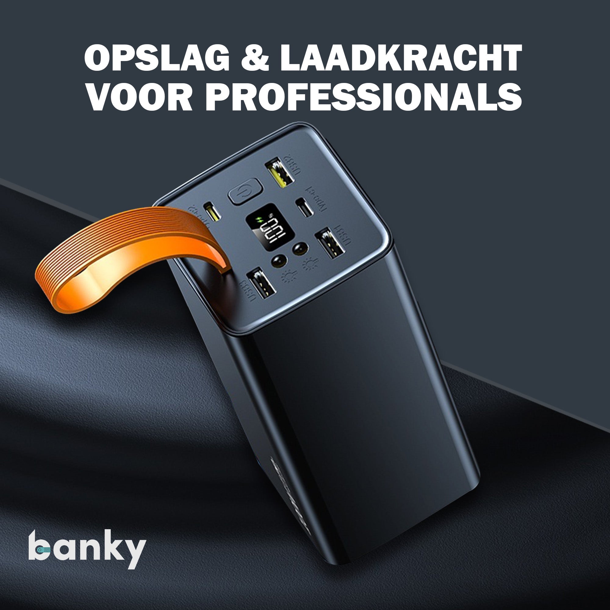 Banky laptop powerbank 50.000mAh powerstation met 100W USB-C voor laptop en MacBook