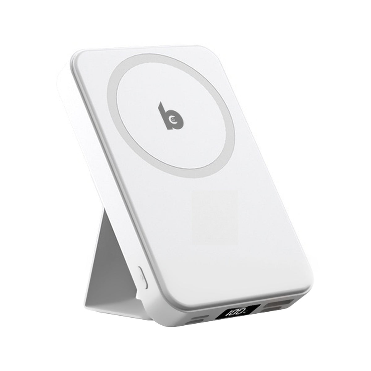 Witte Banky MagSafe powerbank 10.000 mAh 22,5W met uitklapbare standaard