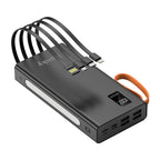 Banky powerbank 30.000mAh met ingebouwde kabels, 22,5W snelladen voor onderweg
