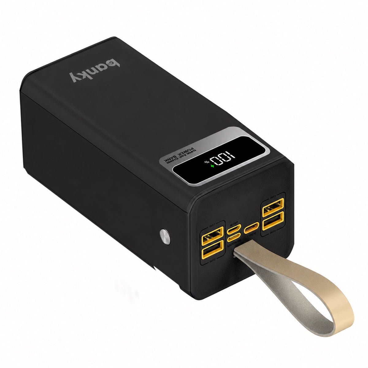 Banky powerbank 50.000mAh met zaklamp en digitaal display, 22,5W snellader voor onderweg en noodpakket