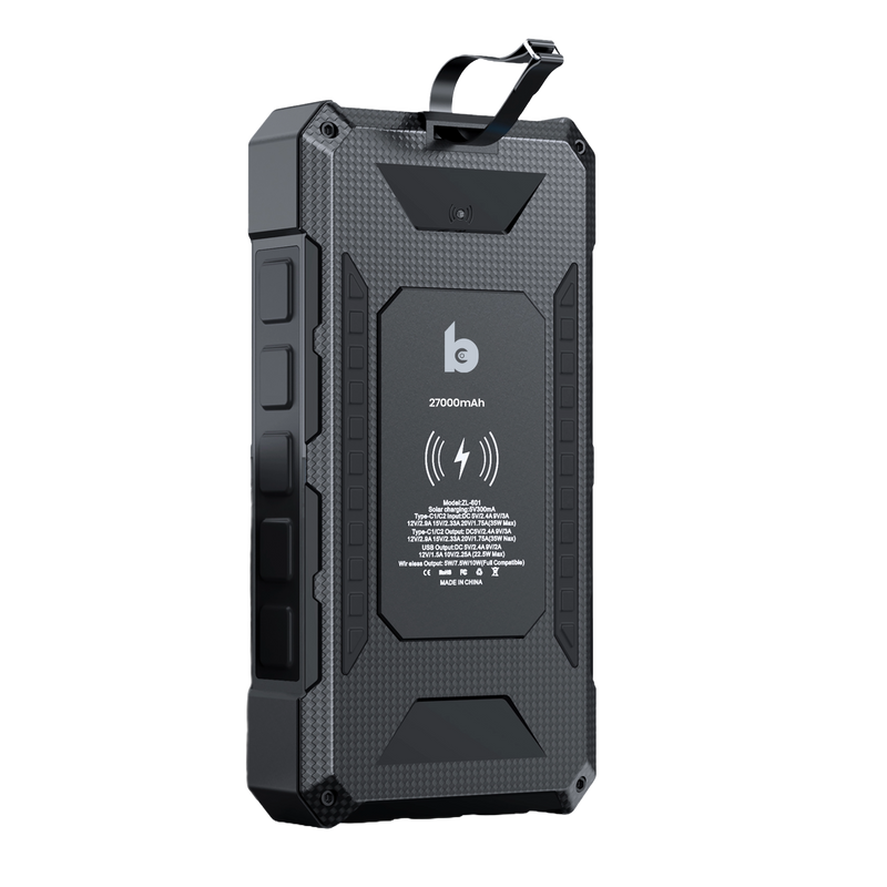 Banky solar powerbank 27.000mAh 35W met draadloos opladen en zonne-energie, ideaal als noodpakket