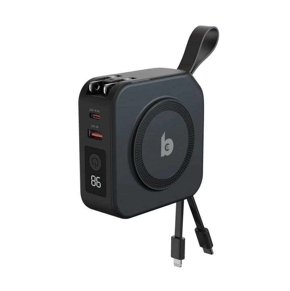 Banky 5-in-1 Travel Powerbank 10.000mAh met MagSafe, ideaal voor vliegreizen